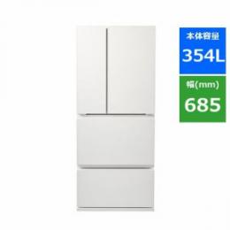 ツインバード HR-E935W 4ドア冷蔵庫 背伸びせず使える冷蔵庫 354L ホワイト