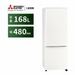 三菱電機 MR-P17K-W 2ドア冷蔵庫 Pシリーズ 右開き 168L マットホワイト